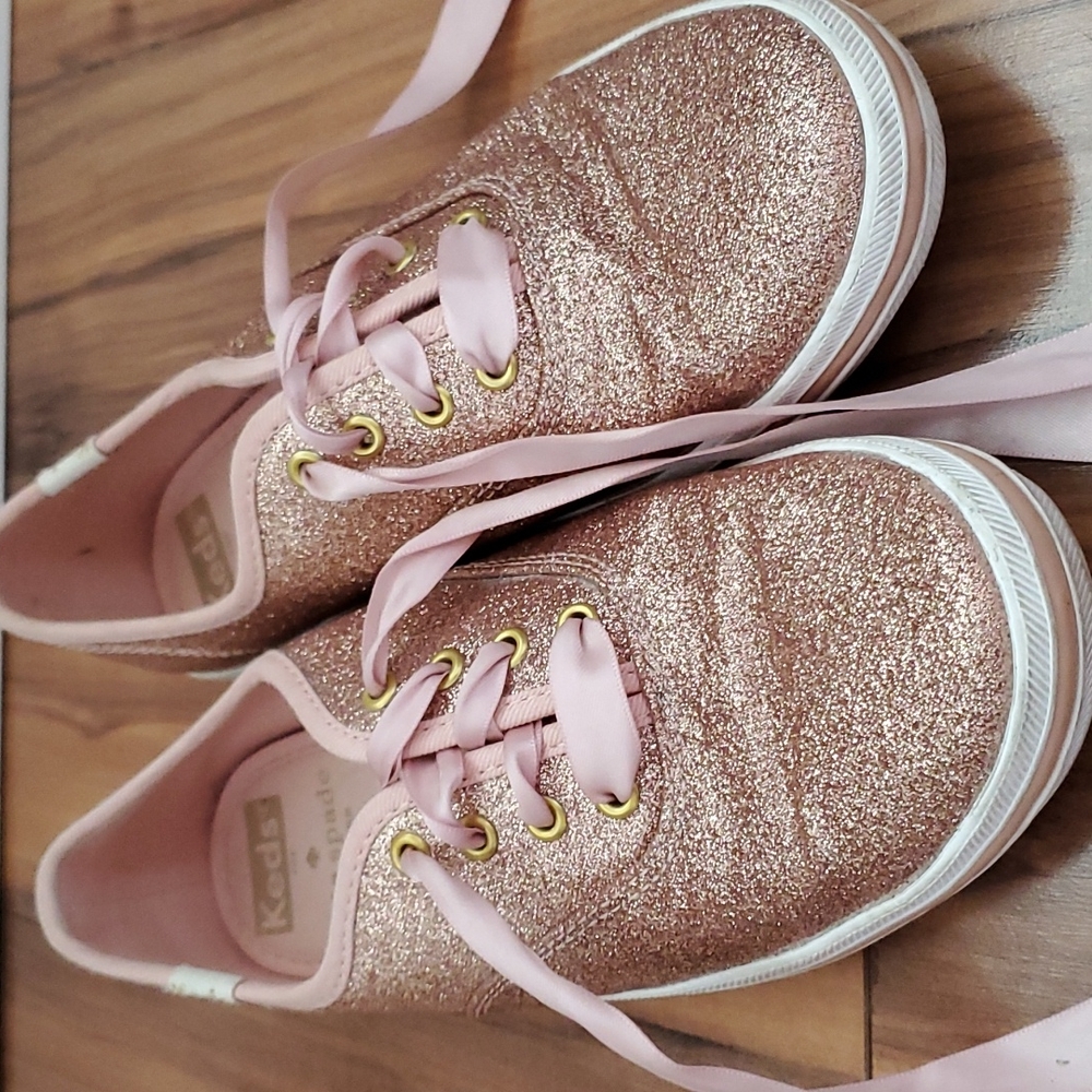 Like new, Kate Spade rose gold glitter keds